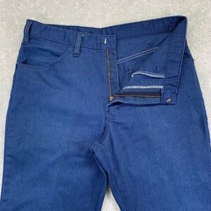 Vintage 70s Dickies Work Pants Mens 34x29 Navy Blue Talon Zip 32x27.5 Actual USA